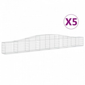 5 db íves horganyzott vas gabion kosár 400x30x40|60 cm