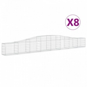 8 db íves horganyzott vas gabion kosár 400x30x40|60 cm