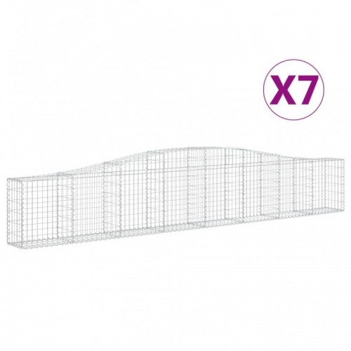 7 db íves horganyzott vas gabion kosár 400x30x60|80 cm