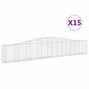 15 db íves horganyzott vas gabion kosár 400x30x60|80 cm