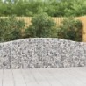 2 db íves horganyzott vas gabion kosár 400x30x80|100 cm