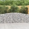 6 db íves horganyzott vas gabion kosár 400x30x80|100 cm