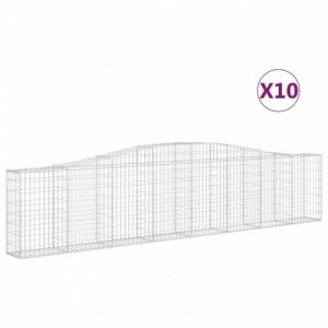 10 db íves horganyzott vas gabion kosár 400x30x80|100 cm