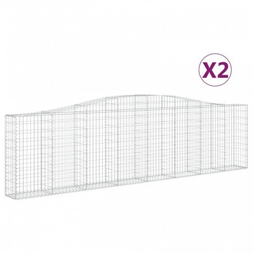 2 db íves horganyzott vas gabion kosár 400x30x100|120 cm