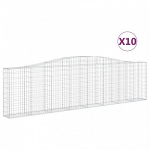 10 db íves horganyzott vas gabion kosár 400x30x100|120 cm