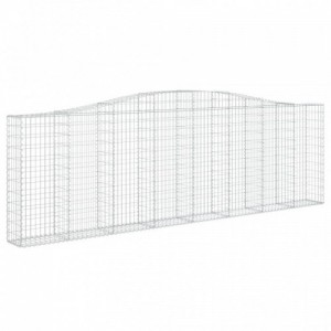 3 db íves horganyzott vas gabion kosár 400x30x120|140 cm