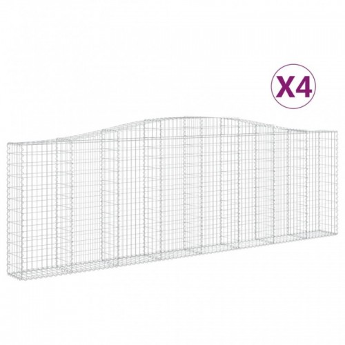 4 db íves horganyzott vas gabion kosár 400x30x120|140 cm