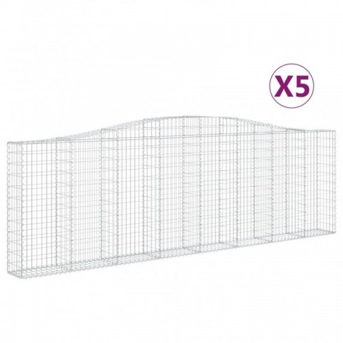 5 db íves horganyzott vas gabion kosár 400x30x120|140 cm