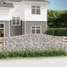 5 db íves horganyzott vas gabion kosár 400x30x120|140 cm