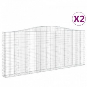 2 db íves horganyzott vas gabion kosár 400x30x160|180 cm