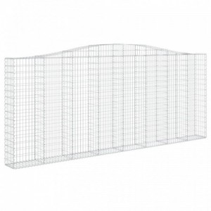 2 db íves horganyzott vas gabion kosár 400x30x160|180 cm