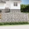 4 db íves horganyzott vas gabion kosár 400x30x160|180 cm