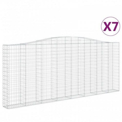 7 db íves horganyzott vas gabion kosár 400x30x160|180 cm