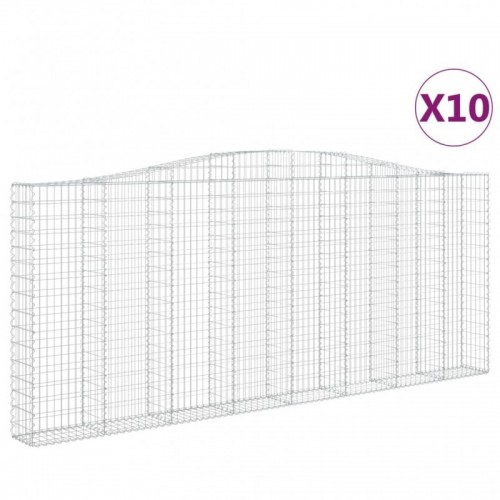 10 db íves horganyzott vas gabion kosár 400x30x160|180 cm