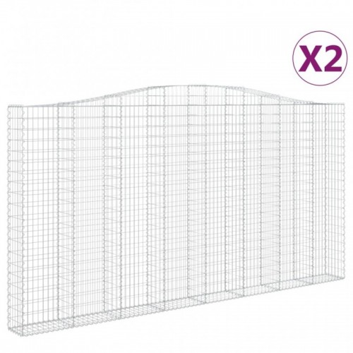 2 db íves horganyzott vas gabion kosár 400x30x200|220 cm