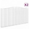 2 db íves horganyzott vas gabion kosár 400x30x200|220 cm