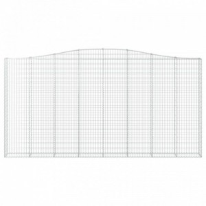 2 db íves horganyzott vas gabion kosár 400x30x200|220 cm