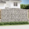 2 db íves horganyzott vas gabion kosár 400x30x220|240 cm