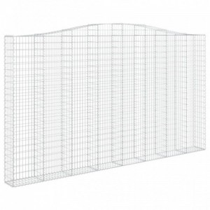 2 db íves horganyzott vas gabion kosár 400x30x220|240 cm