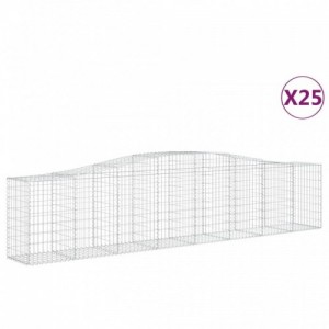 25 db íves horganyzott vas gabion kosár 400x50x80|100 cm