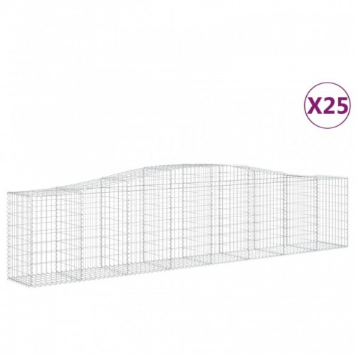 25 db íves horganyzott vas gabion kosár 400x50x80|100 cm