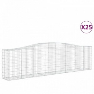 25 db íves horganyzott vas gabion kosár 400x50x100|120 cm