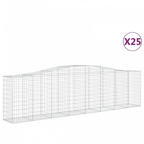 25 db íves horganyzott vas gabion kosár 400x50x100|120 cm