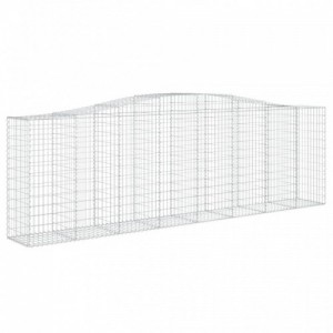 4 db íves horganyzott vas gabion kosár 400x50x120|140 cm