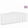 5 db íves horganyzott vas gabion kosár 400x50x120|140 cm