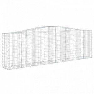 5 db íves horganyzott vas gabion kosár 400x50x120|140 cm