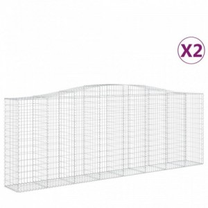 2 db íves horganyzott vas gabion kosár 400x50x140|160 cm