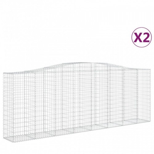 2 db íves horganyzott vas gabion kosár 400x50x140|160 cm