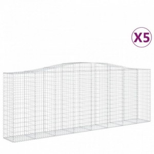 5 db íves horganyzott vas gabion kosár 400x50x140|160 cm