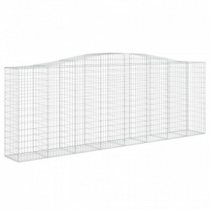 6 db íves horganyzott vas gabion kosár 400x50x140|160 cm