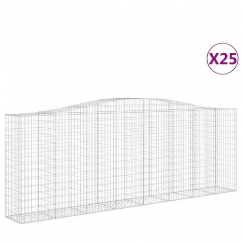 25 db íves horganyzott vas gabion kosár 400x50x140|160 cm