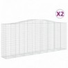 2 db íves horganyzott vas gabion kosár 400x50x160|180 cm