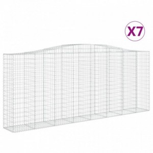 7 db íves horganyzott vas gabion kosár 400x50x160|180 cm