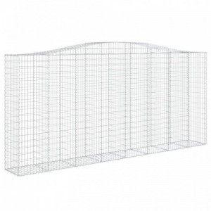 2 db íves horganyzott vas gabion kosár 400x50x180|200 cm