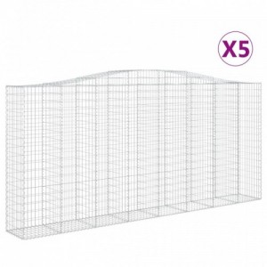 5 db íves horganyzott vas gabion kosár 400x50x180|200 cm