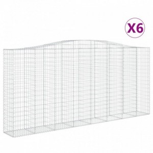 6 db íves horganyzott vas gabion kosár 400x50x180|200 cm