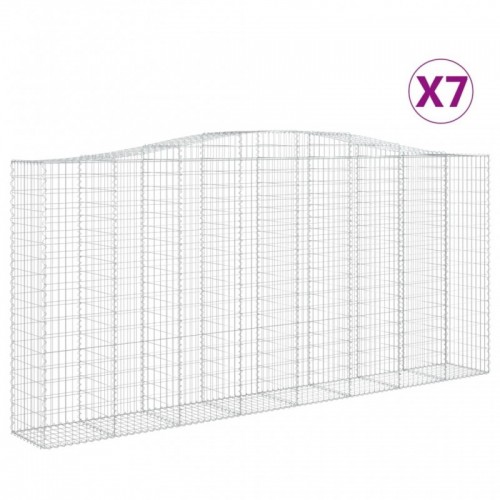 7 db íves horganyzott vas gabion kosár 400x50x180|200 cm