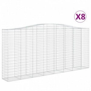 8 db íves horganyzott vas gabion kosár 400x50x180|200 cm