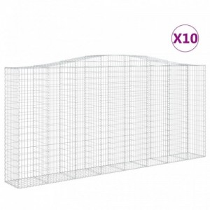 10 db íves horganyzott vas gabion kosár 400x50x180|200 cm