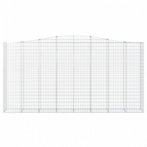 4 db íves horganyzott vas gabion kosár 400x50x200|220 cm