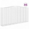 5 db íves horganyzott vas gabion kosár 400x50x200|220 cm