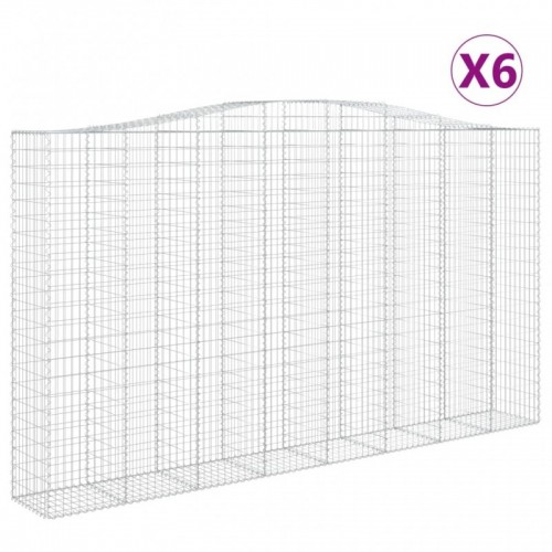 6 db íves horganyzott vas gabion kosár 400x50x220|240 cm