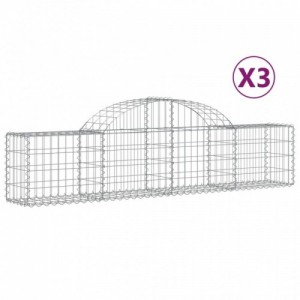 3 db íves horganyzott vas gabion kosár 200x30x40|60 cm