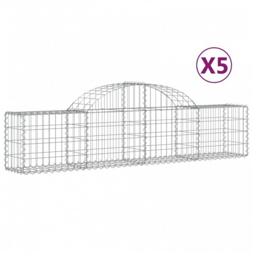 5 db íves horganyzott vas gabion kosár 200x30x40|60 cm