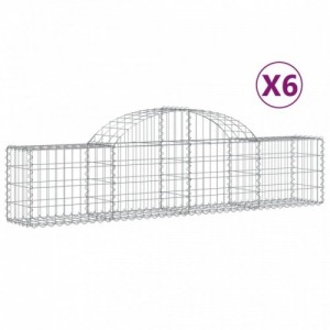 6 db íves horganyzott vas gabion kosár 200x30x40|60 cm