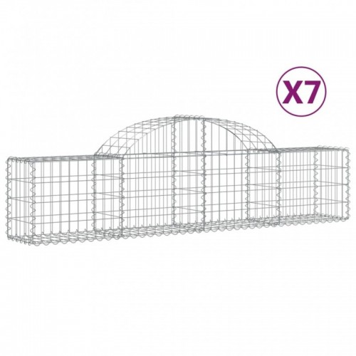 7 db íves horganyzott vas gabion kosár 200x30x40|60 cm